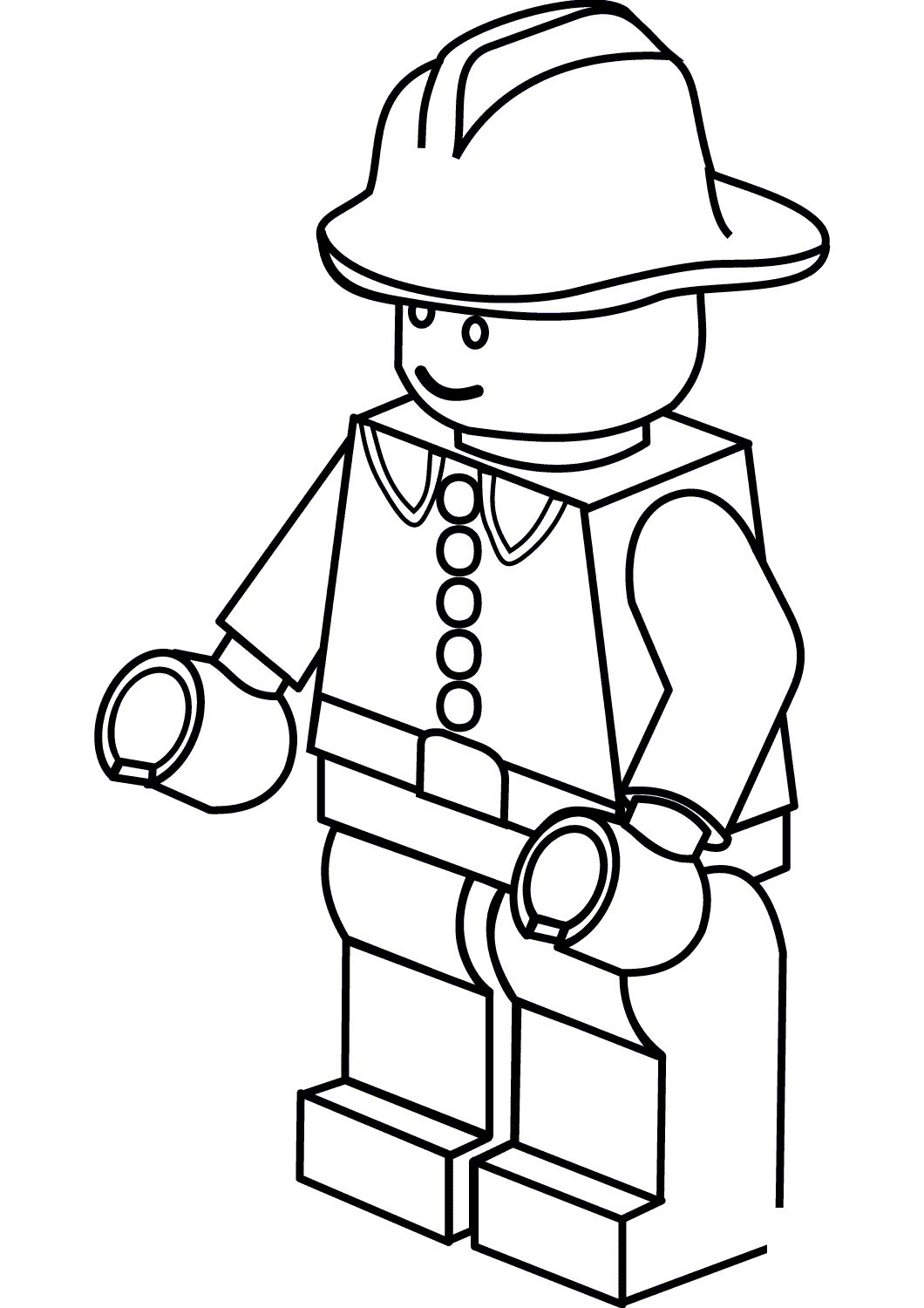 Lego City Firefighter Coloring Page