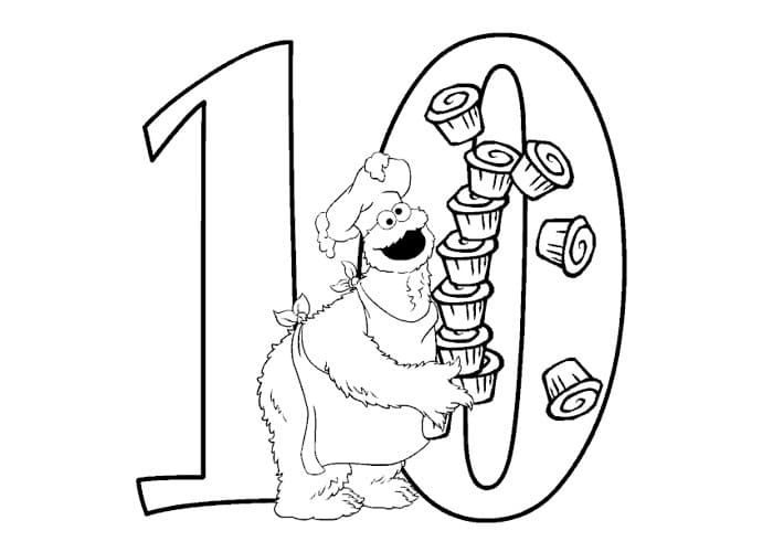 Number 10 for Kid Coloring Page - Free Printable Coloring Pages for Kids