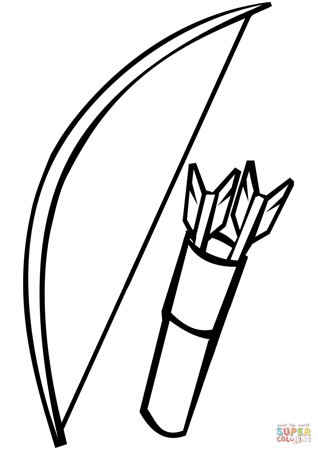 Bow and Arrows coloring page | Free Printable Coloring Pages