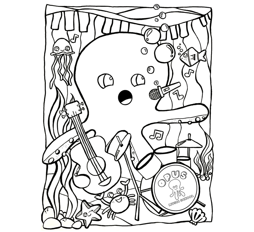 Free Coloring Page — Opus Music School