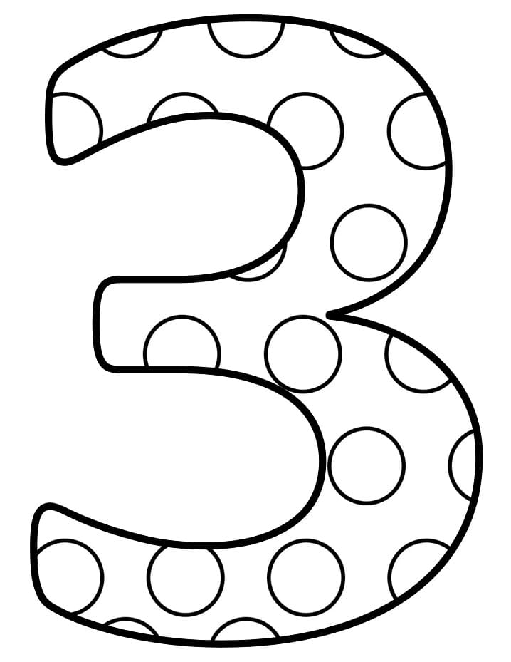 Printable Number 3 Coloring Page - Free Printable Coloring Pages for Kids