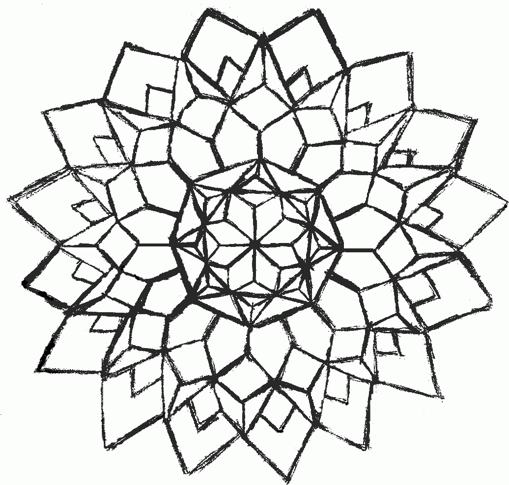 Download Geometric Flower Coloring Pages - Coloring Home