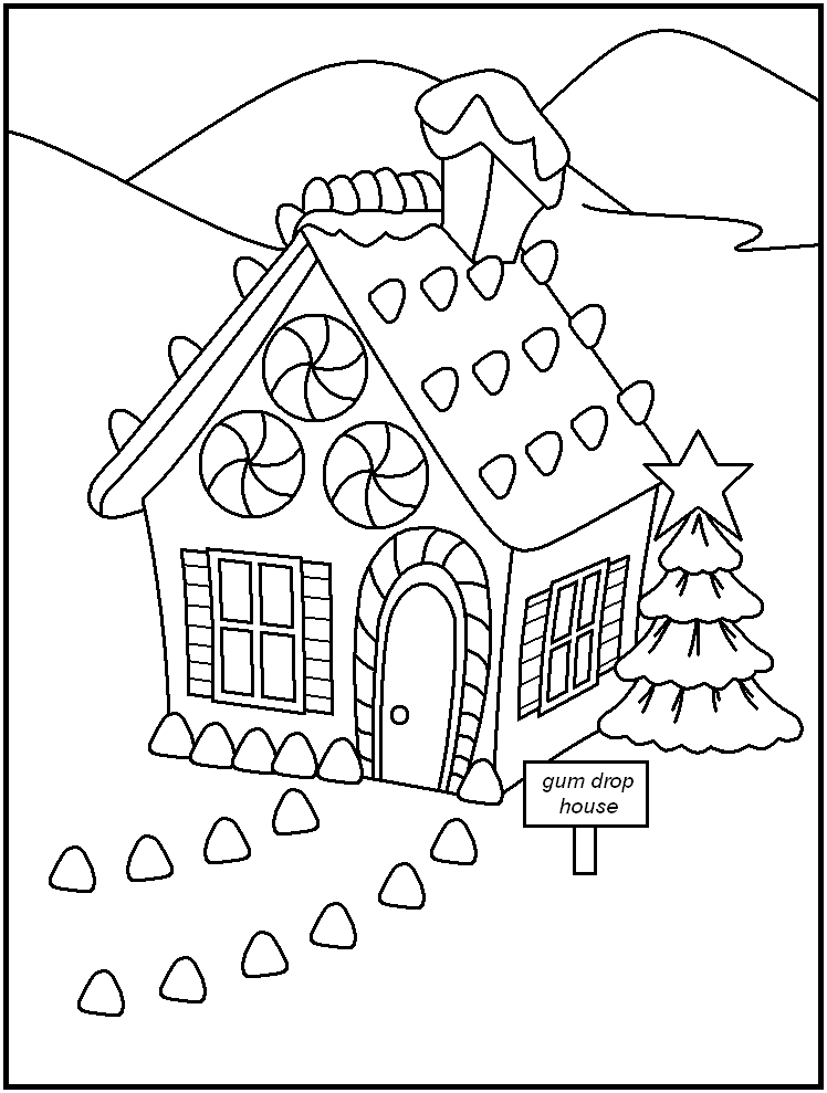 Christmas Gingerbread House Coloring Pages - Coloring Home