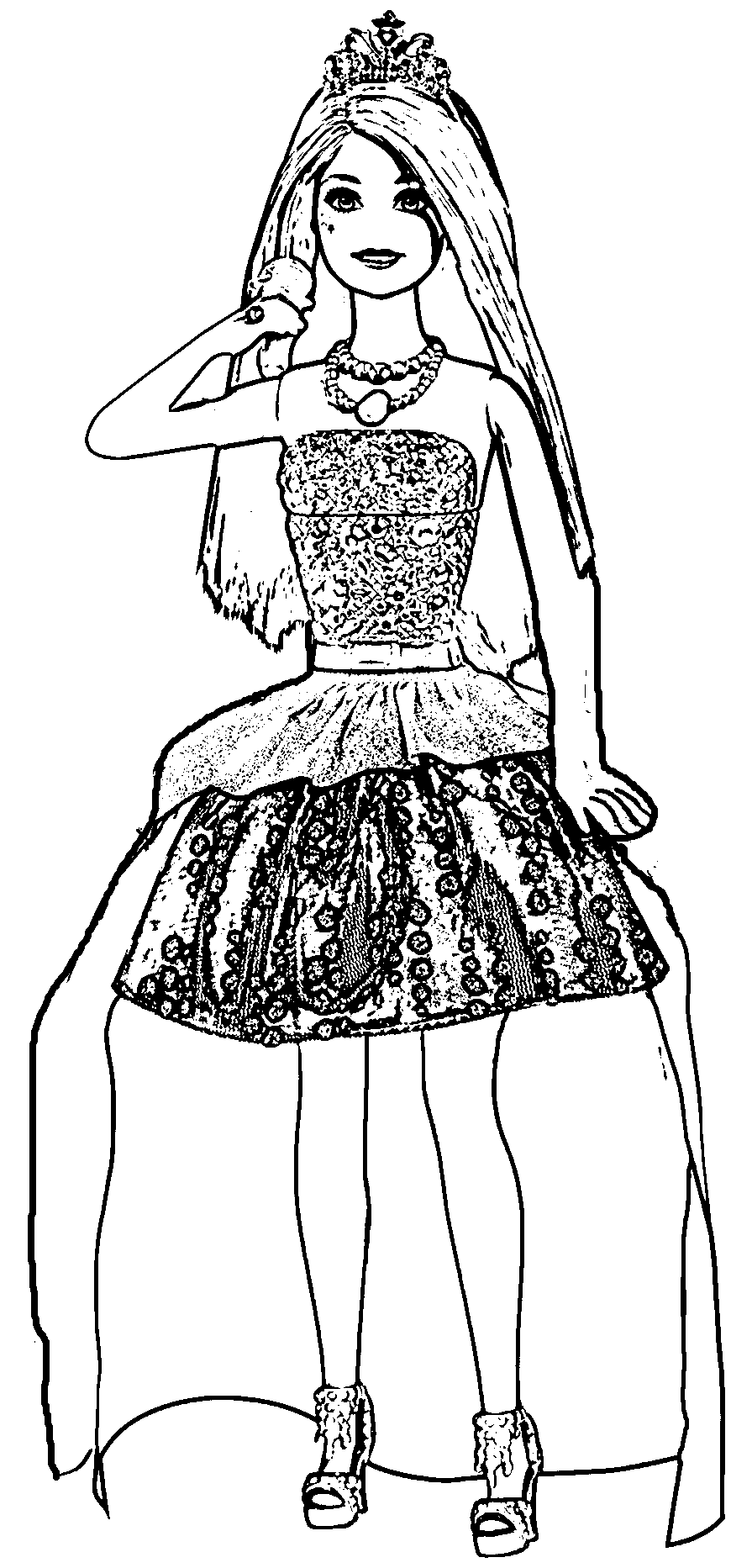 Barbie In Rock N Royals Singing Courtney Doll Coloring Page