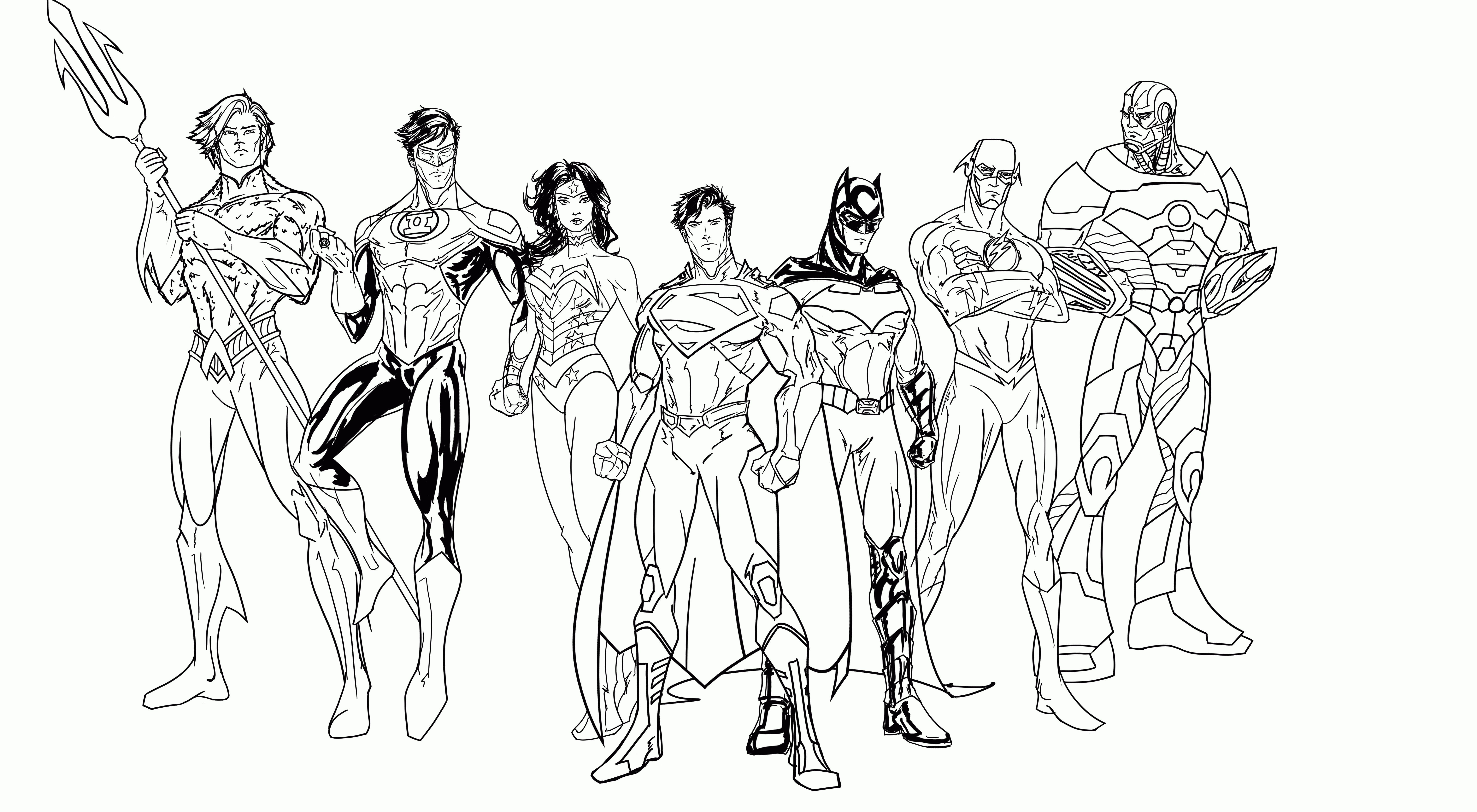 Justice League Coloring Page - Coloring Pages for Kids and for Adults