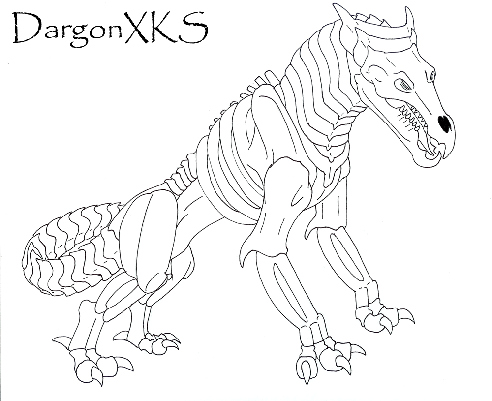 Skeleton Dragon Coloring Pages - Coloring Home