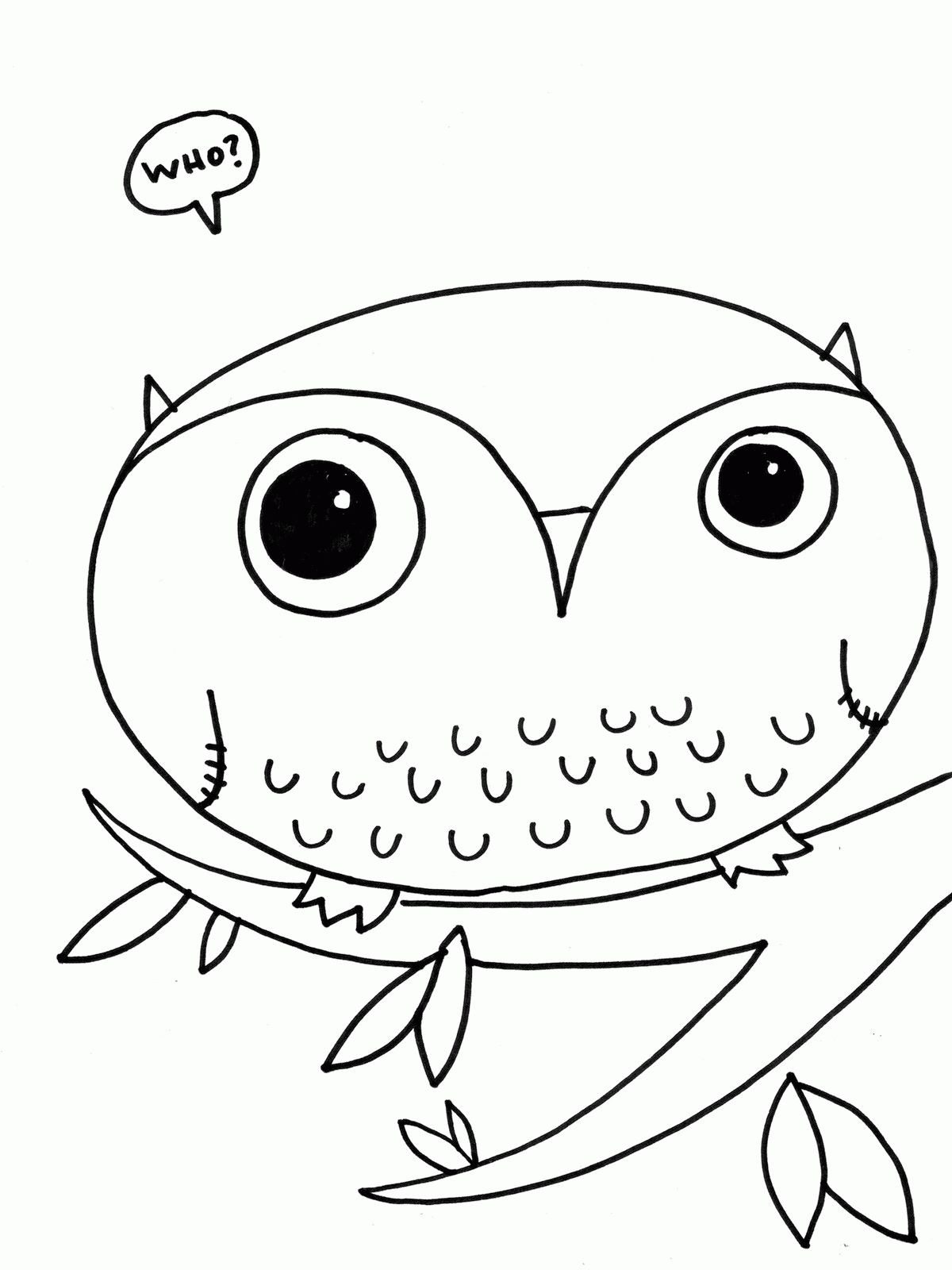 Cute Owl - Coloring Pages for Kids and for Adults