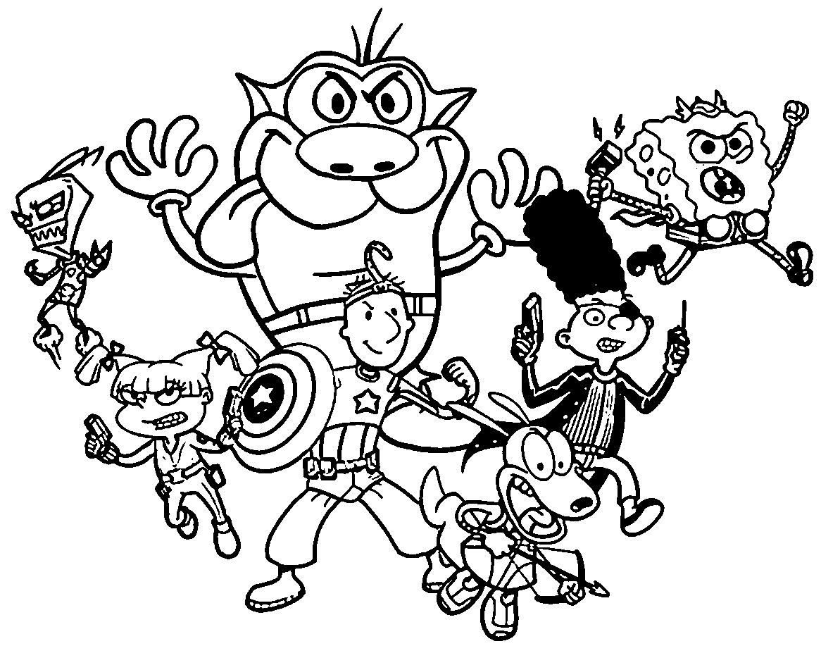 nickelodeon color pages - High Quality Coloring Pages