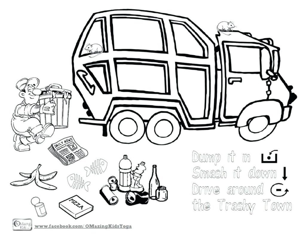 Coloring Book : Garbage Truckring Page Uncategorized Awesome ...