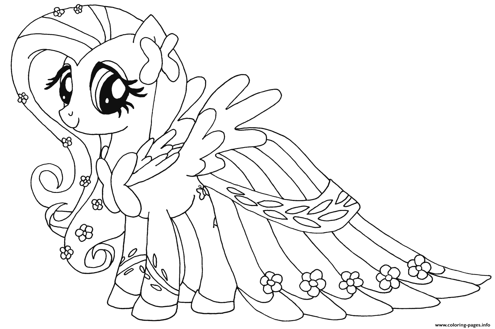 Fluttershy My Little Pony Coloring Pages Printable   Coloring Home