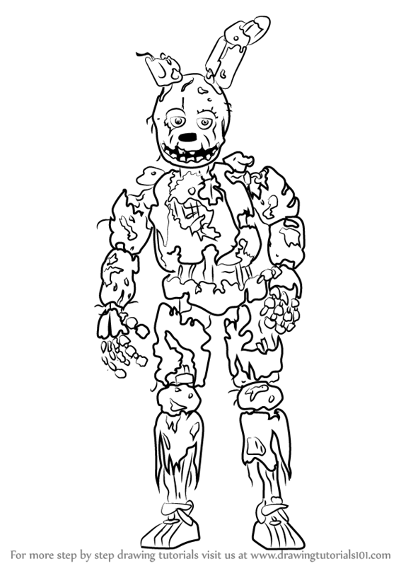 Learn How to Draw Springtrap from Five Nights at Freddy's (Five Nights at  Freddy's) Step by Step : Drawing Tutorials