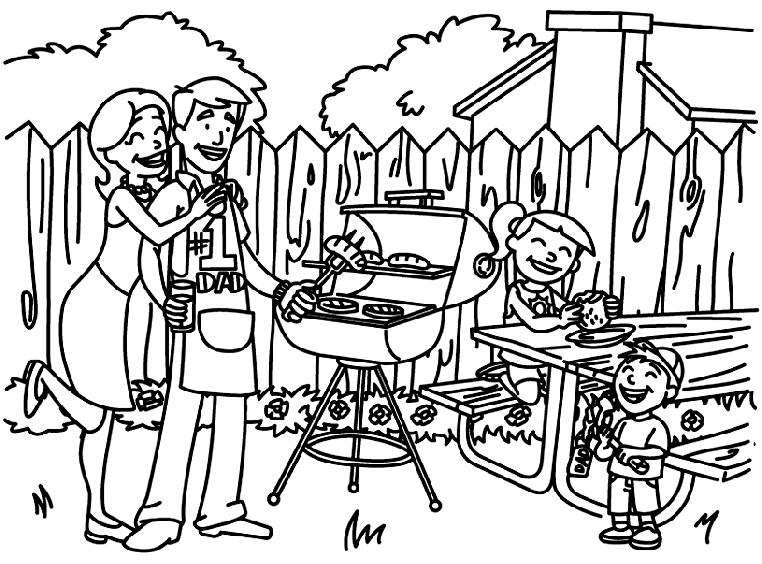 4th of July Coloring Pages 4th of July Backyard BBQ Printable 2021 0019  Coloring4free - Coloring4Free.com