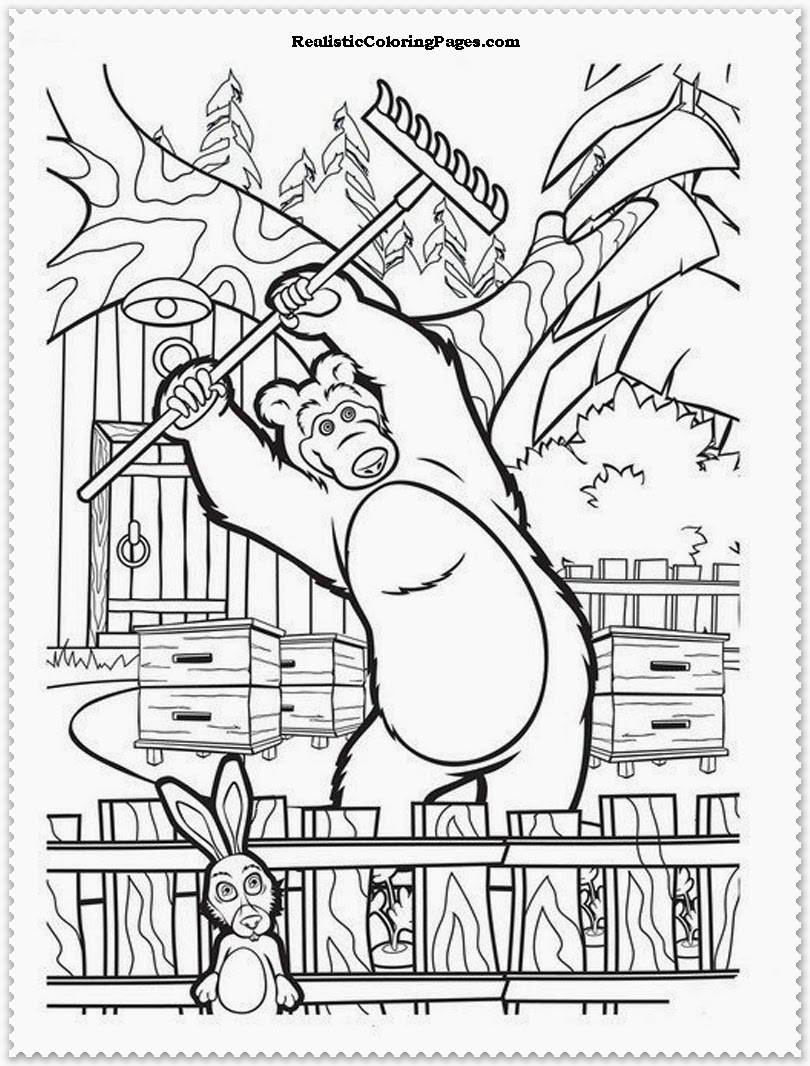 Masha The Bear Coloring Pages Addison Free Printables Coloring Home 