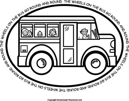 Free School Bus Clipart - Wheels On The Bus Coloring Pages - (548x427) Png  Clipart Download