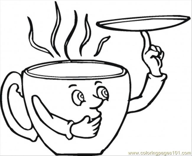 Saucer And The Coffee Cup Coloring Page for Kids - Free Kitchenware  Printable Coloring Pages Online for Kids - ColoringPages101.com | Coloring  Pages for Kids