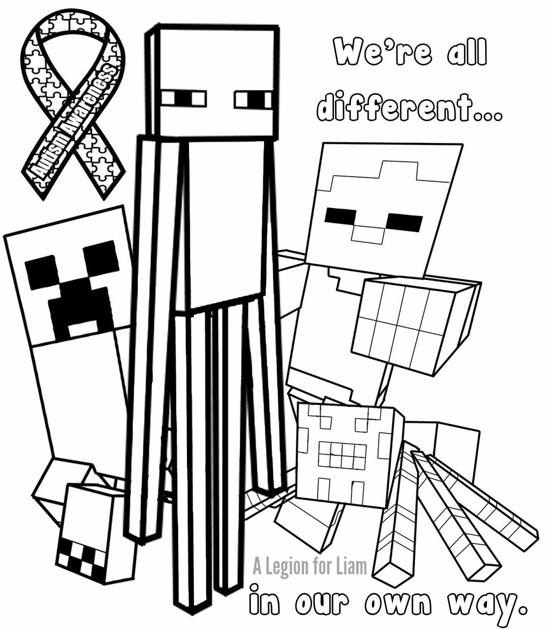 Autism Ribbon Coloring Page Coloring Pages