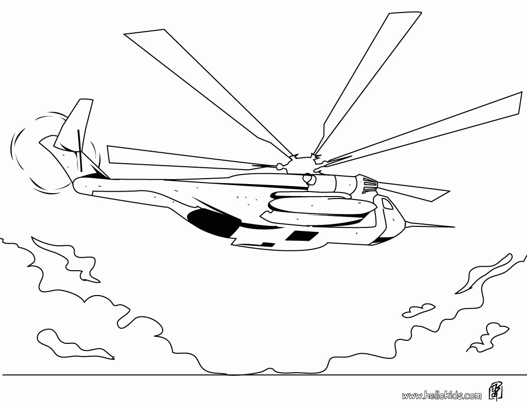 ARMY vehicles coloring pages - Helicopter