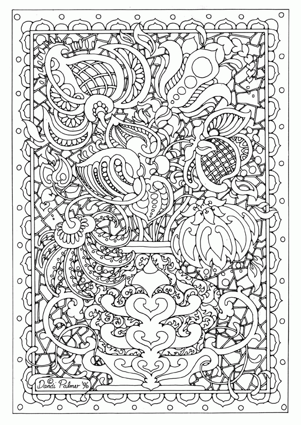 14 Pics of Pretty Detailed Flower Coloring Pages Printable ...