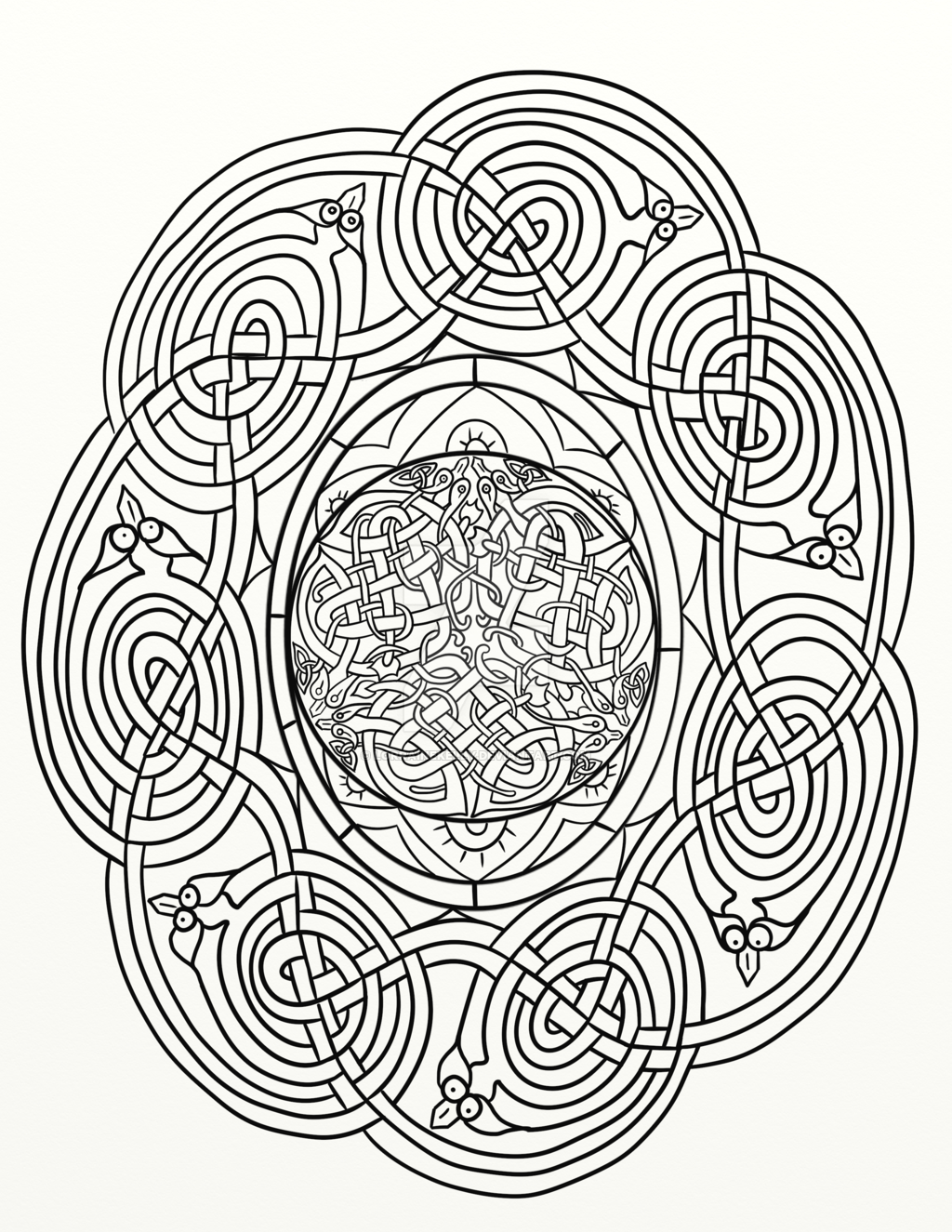 Mermaid in Celtic Knot Adult Coloring Page by LorraineKelly on ...