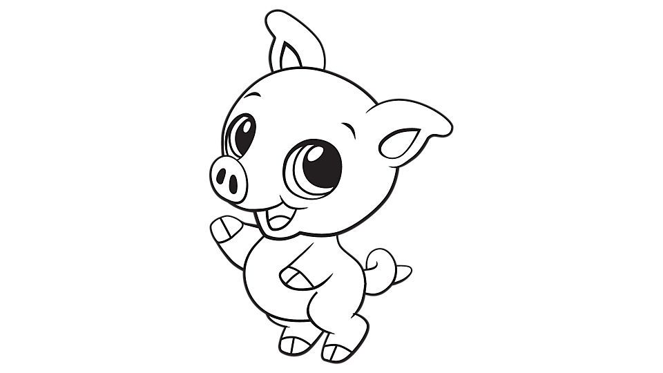 Baby pig coloring printable