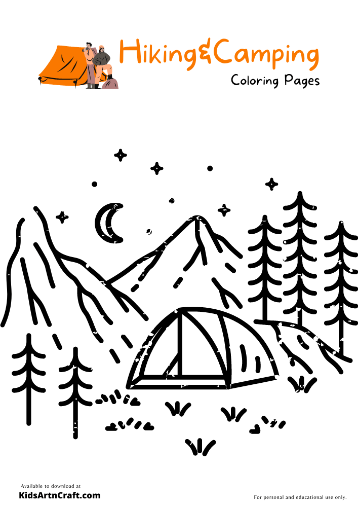 Hiking & Camping Coloring Pages For Kids – Free Printables - Kids Art &  Craft