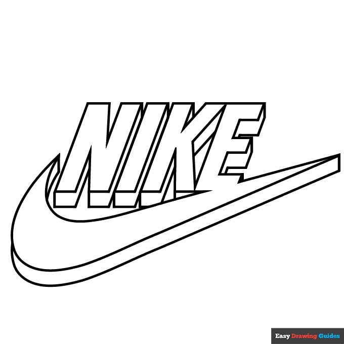 Nike Logo Coloring Page | Easy Drawing Guides