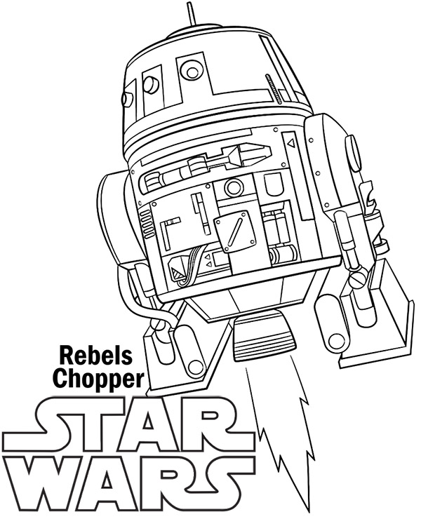 Droid coloring page Rebels Chopper - Topcoloringpages.net