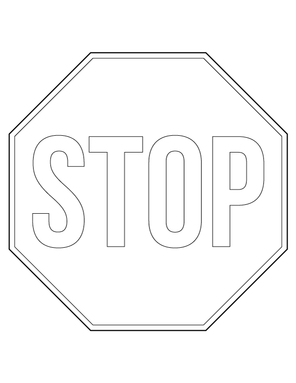 Printable Simple Stop Sign Coloring Page