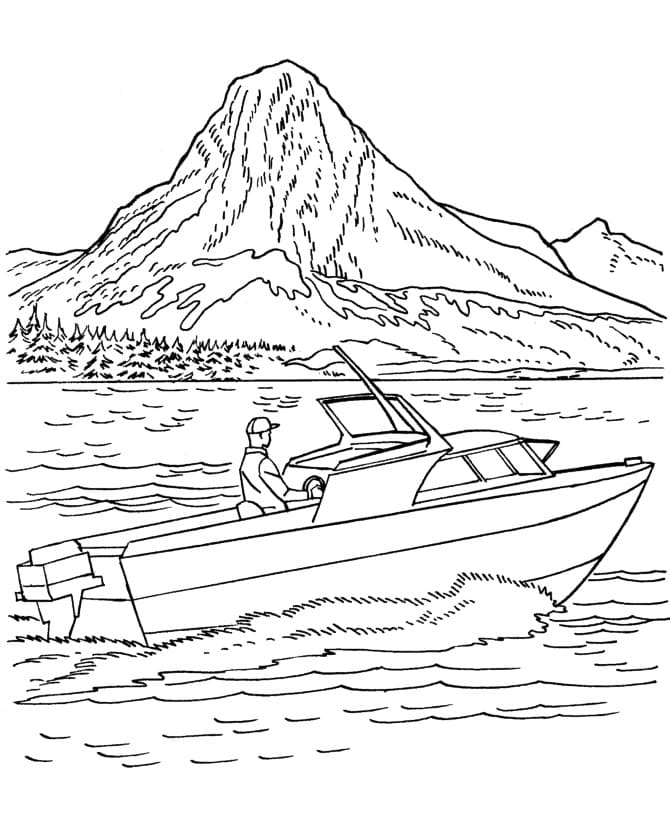 Speedboat Coloring Page - Free Printable Coloring Pages for Kids
