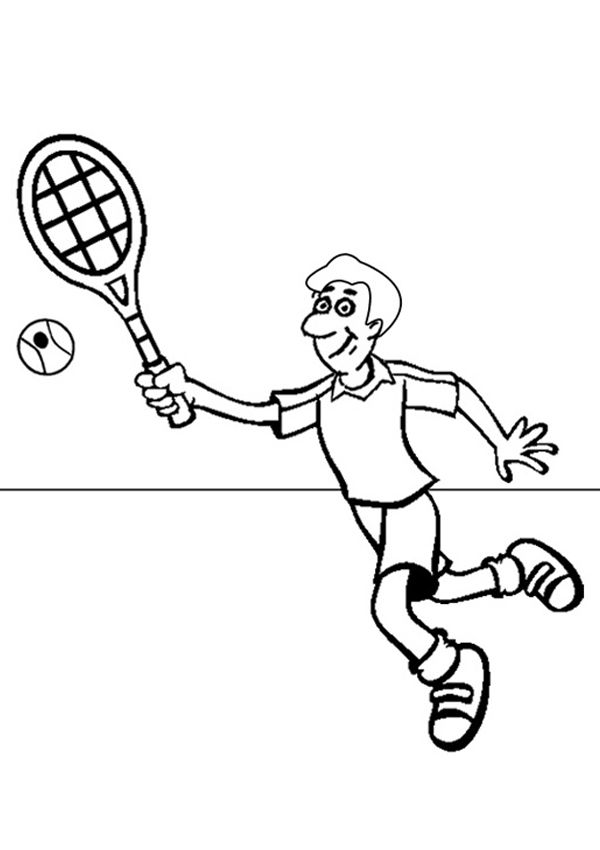 Free Online Tennis Colouring Page | Coloring pages, Activity sheets for  kids, Free online coloring