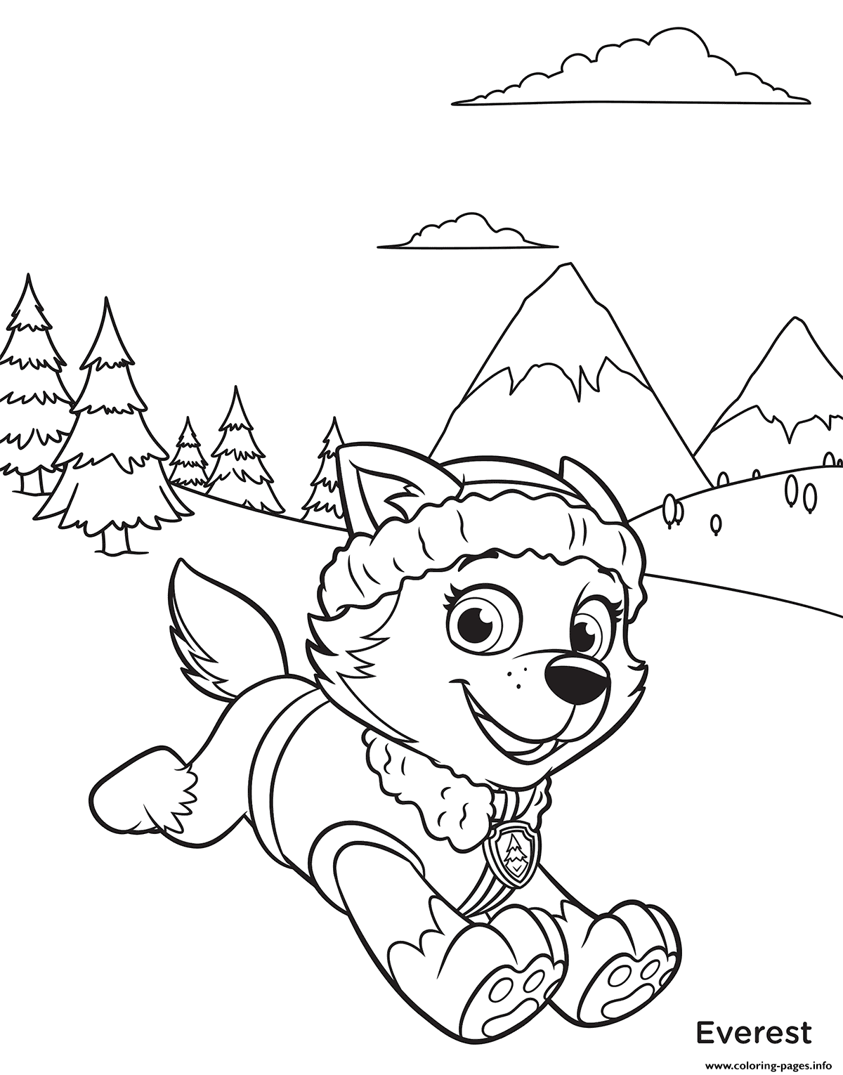 PAW Patrol Everest In Mountains Coloring Page Printable Coloring Home