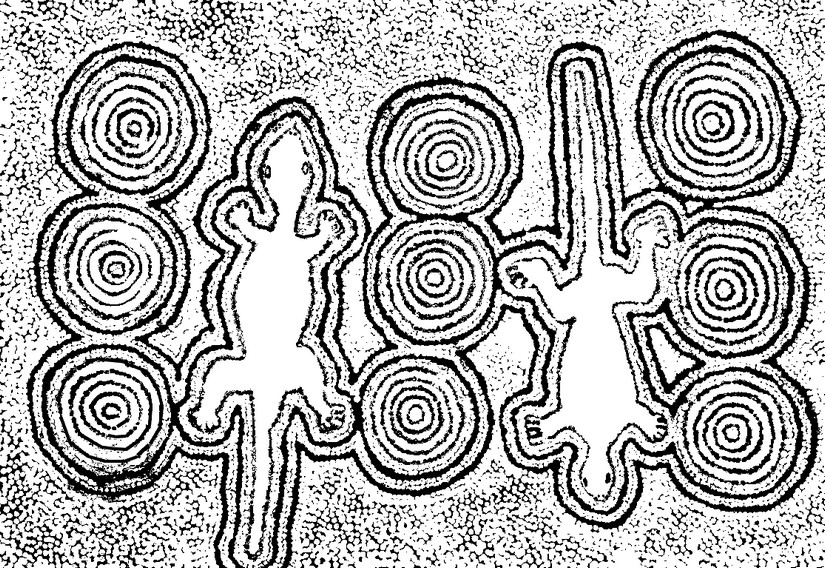 Art Therapy coloring page Aboriginal art : Geckos 5