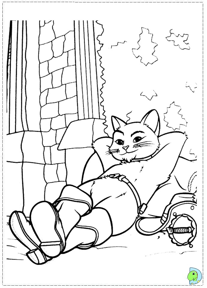 Puss in Boots Coloring page- DinoKids.org
