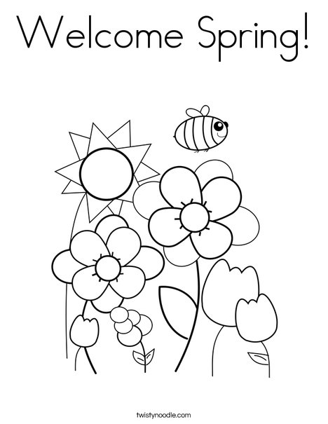 Welcome Spring Coloring Page - Twisty Noodle