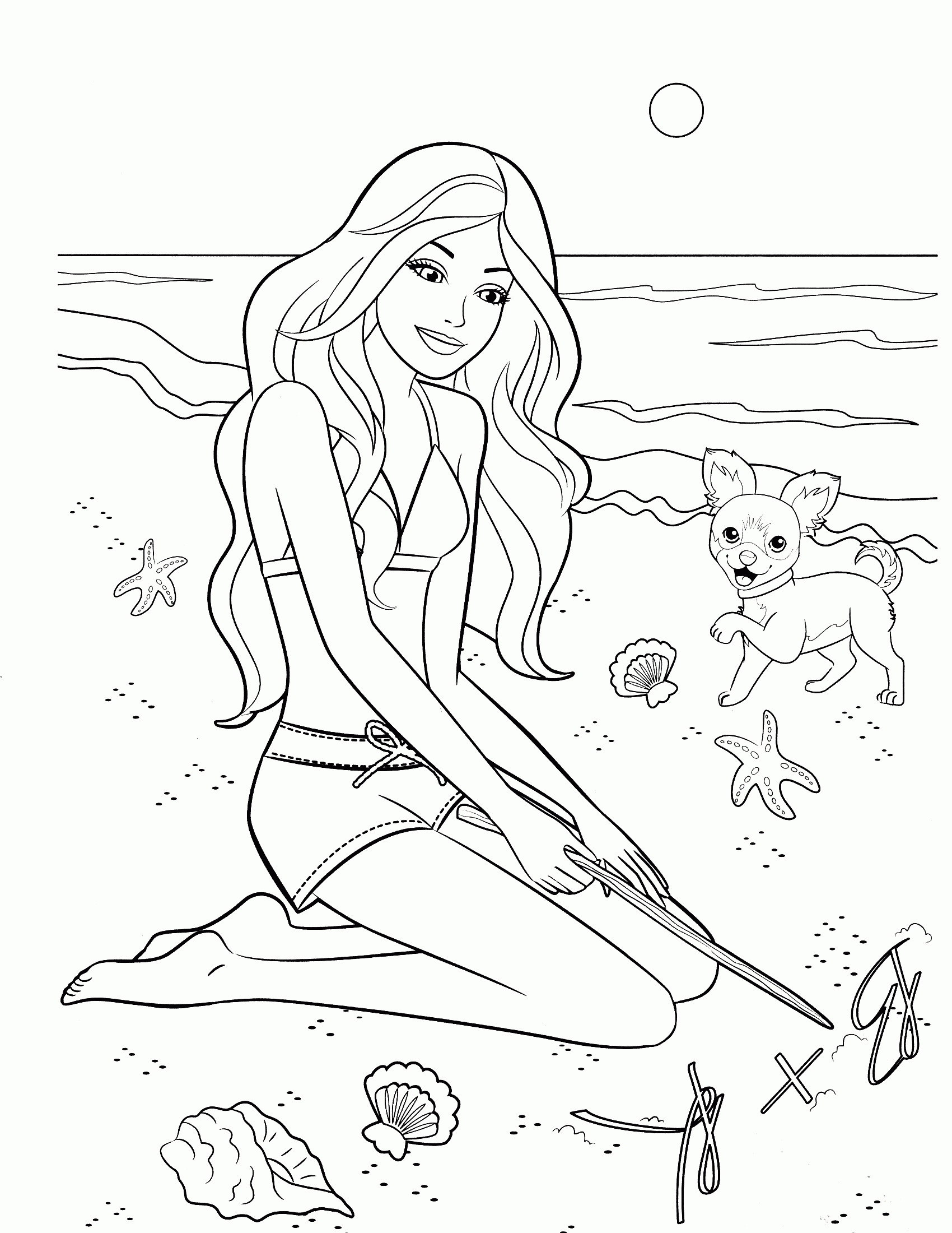 Barbie Coloring Pages Hairstyle Free To Print - VoteForVerde.com