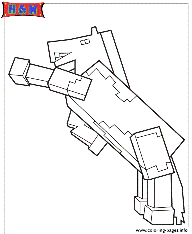 Print minecraft horse Coloring pages