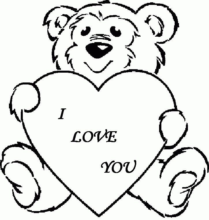 Bears And Hearts Coloring Pages - Coloring Pages For All Ages