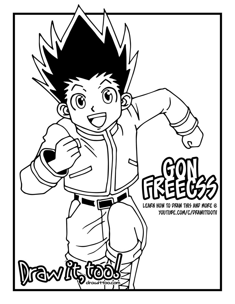 Gon Freecss Hunter X Hunter   Draw It, Too   Coloring Home