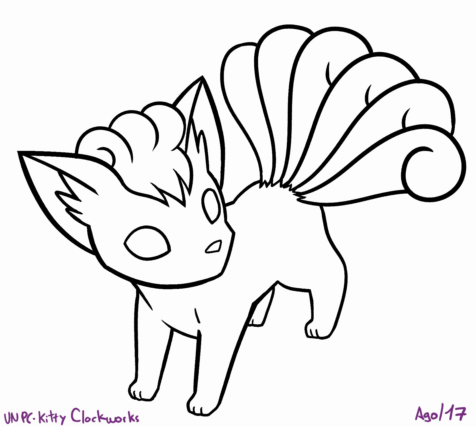 Alolan Vulpix Coloring Page New 10 Vulpix Lineart Drawing ...