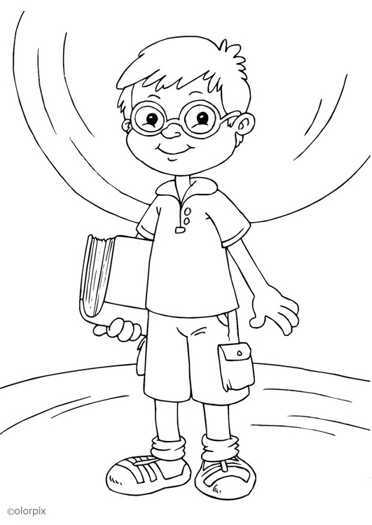 Coloring page to wear glasses - free printable coloring pages