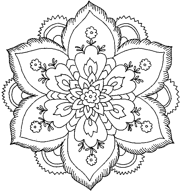 Difficult Coloring Pages For Adults | Hard Flower Coloring ...