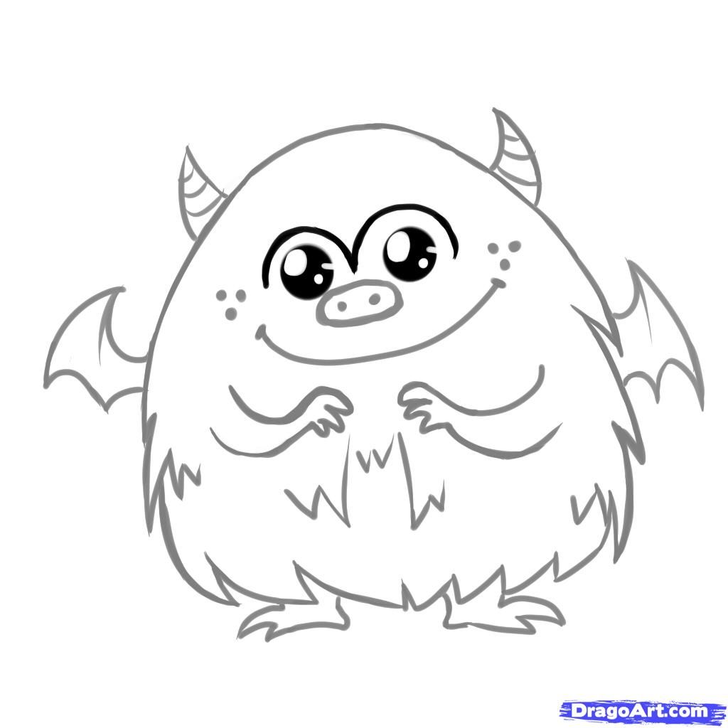 Cute Monster Coloring Page - Coloring Home