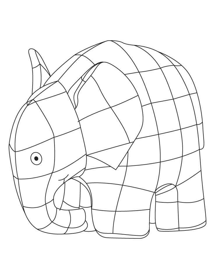 Elmer The Elephant - Coloring Pages for Kids and for Adults
