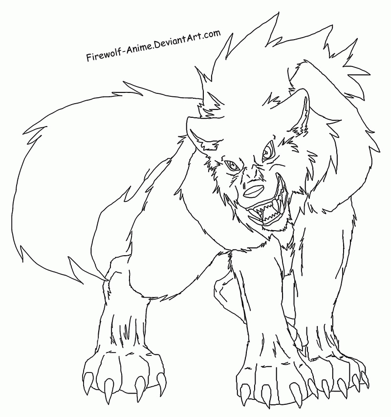 Coloring Pages Of Anime Wolves - High Quality Coloring Pages