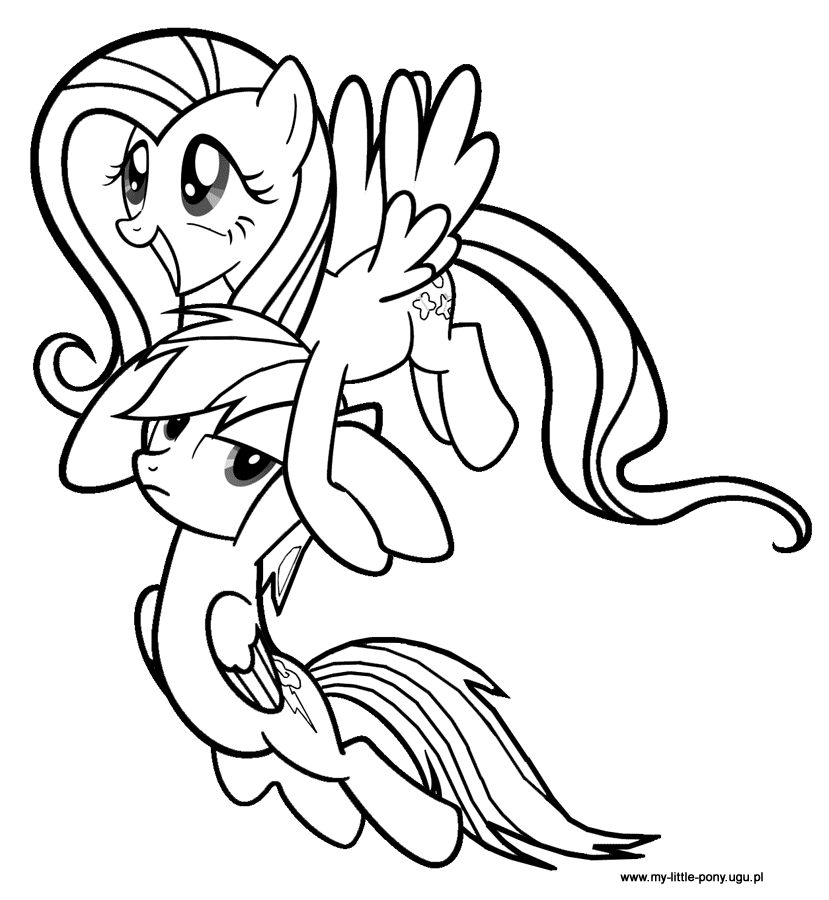 Mlp Fluttershy And Rainbow Dash Coloring Pages Sketch Coloring Page