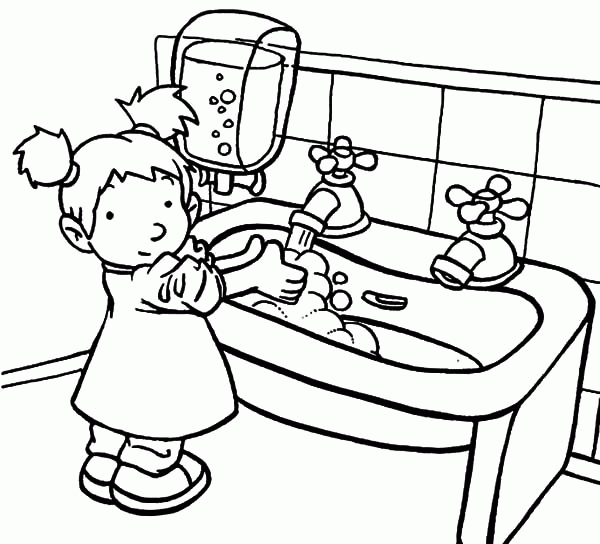 Download A Sink Is For Hand Washing Coloring Page - Coloring Home