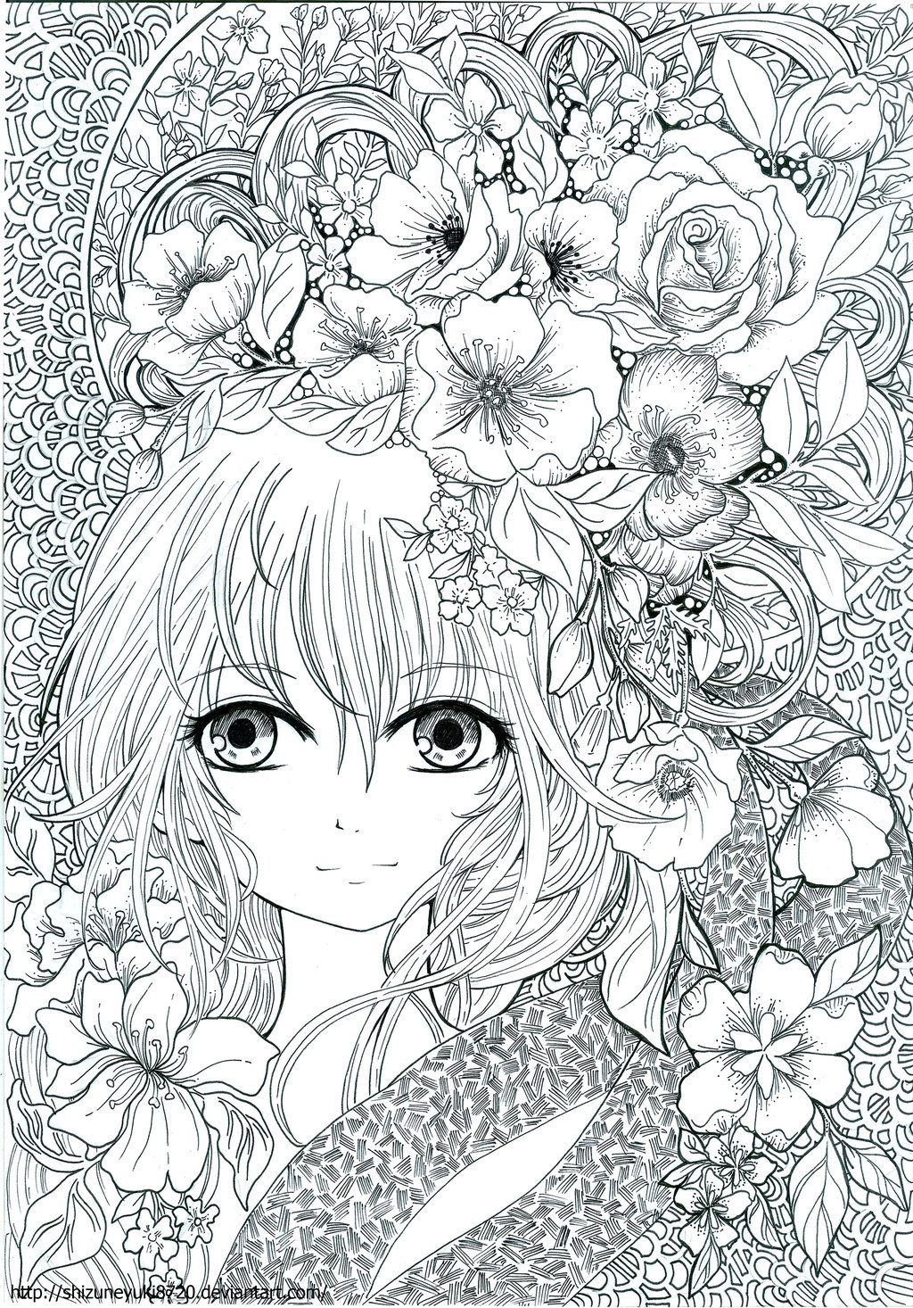 Adult coloring book: Floral Fantasy (Page 20) by shizuneyuki8720 ...