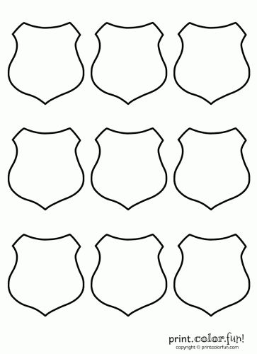Police Badges Coloring Page