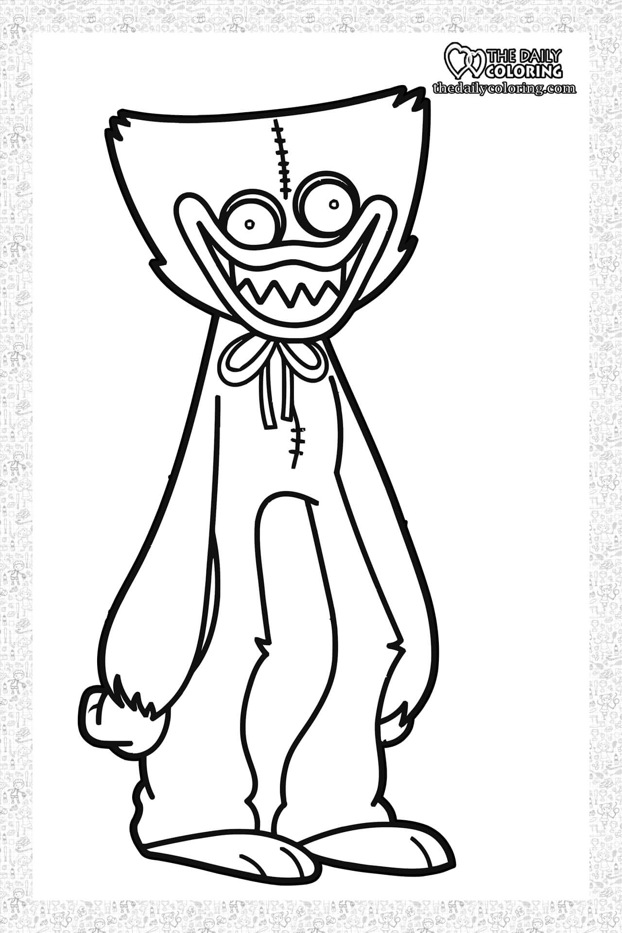 Huggy Wuggy Coloring Pages - The Daily Coloring