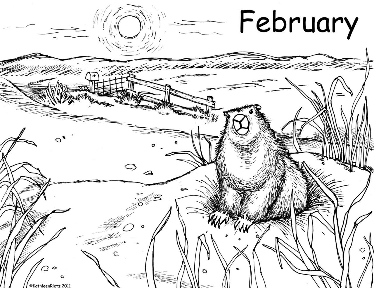 Groundhog Coloring Pages Coloring Page For Kids | Kids Coloring
